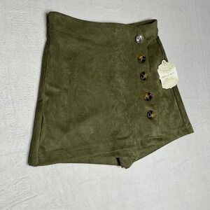 Altard State Olive Green Suede Button Front Skort XS Girlhoodcore Y2K